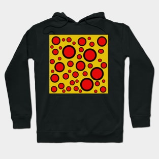 yellow red and black polka dot design Hoodie